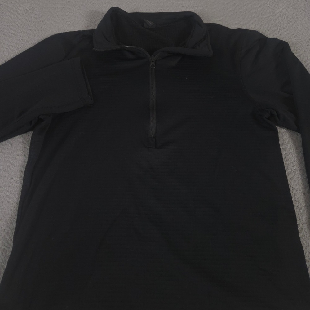 Condor Pullover Mens Medium Black Base II Zip Grid Sweater Fleece Thumbhole